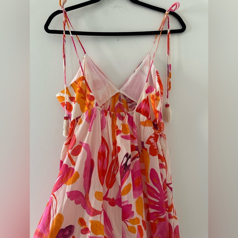 ZARA WOMEN LONG PRINT HATER NECK COTTON DRESS - Picture 9 of 11